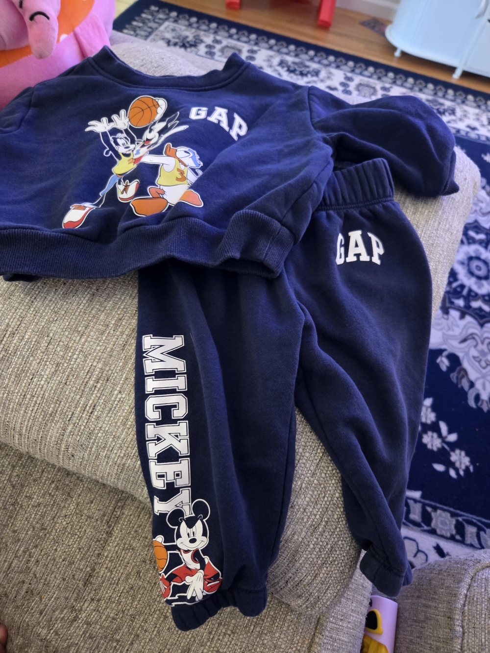 GAP Kids Navy Mickey Mouse Sweatshirt & Joggers Set